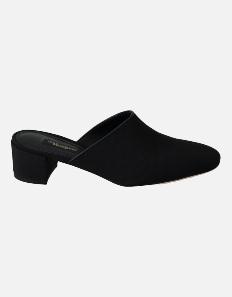 Dolce Gabbana Mules Black Fabric Women Flats