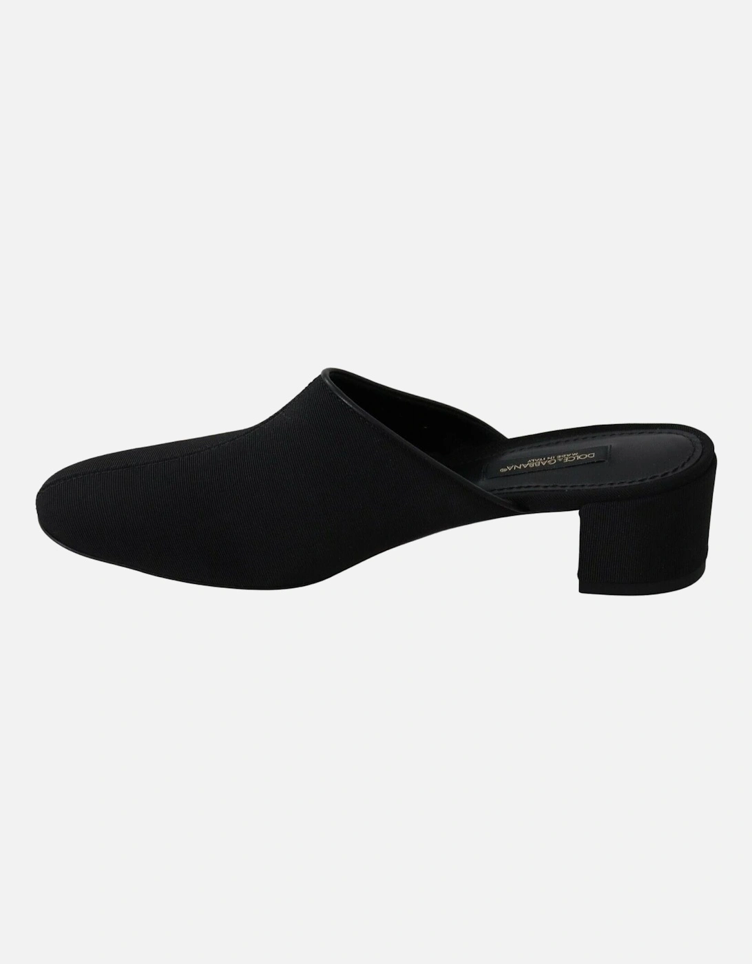 Dolce Gabbana Mules Black Fabric Women Flats