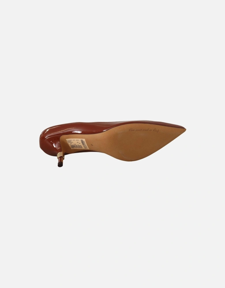 Patent Leather Pumps Kitten Heels Women - Brown