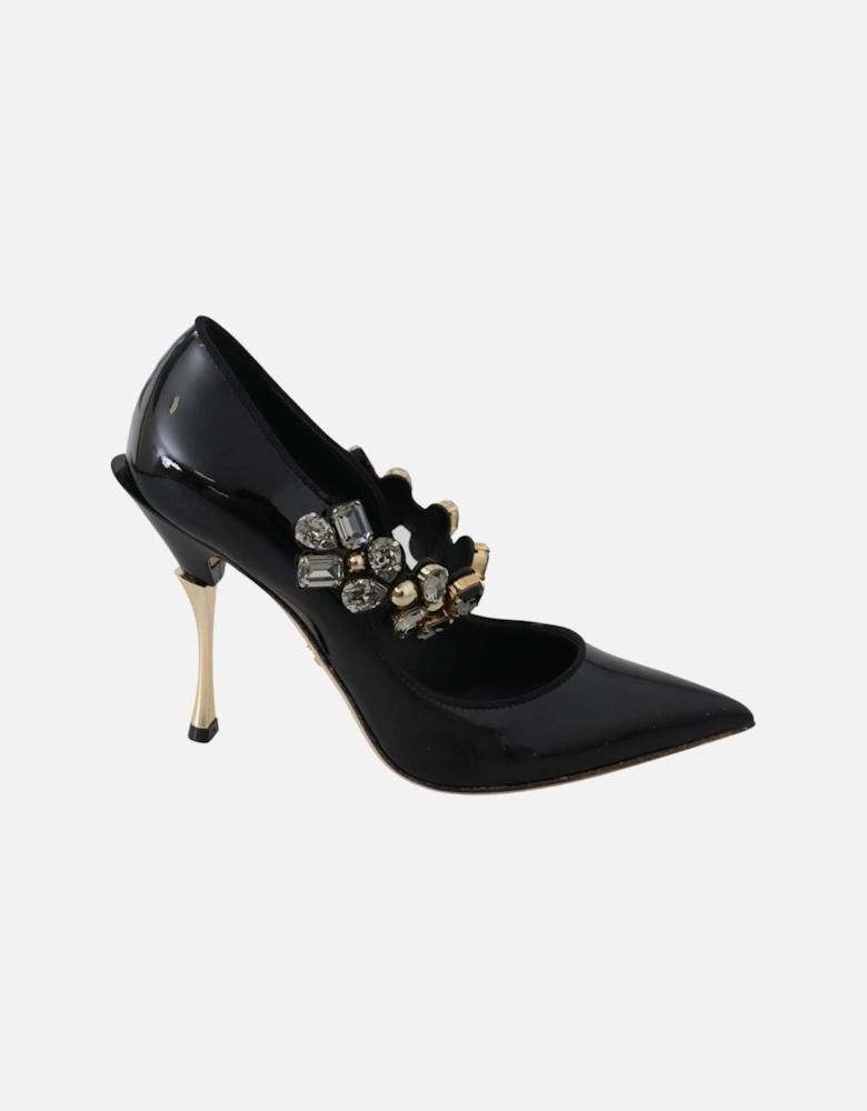 Pointed Toe Jeweled Pumps Women - Black