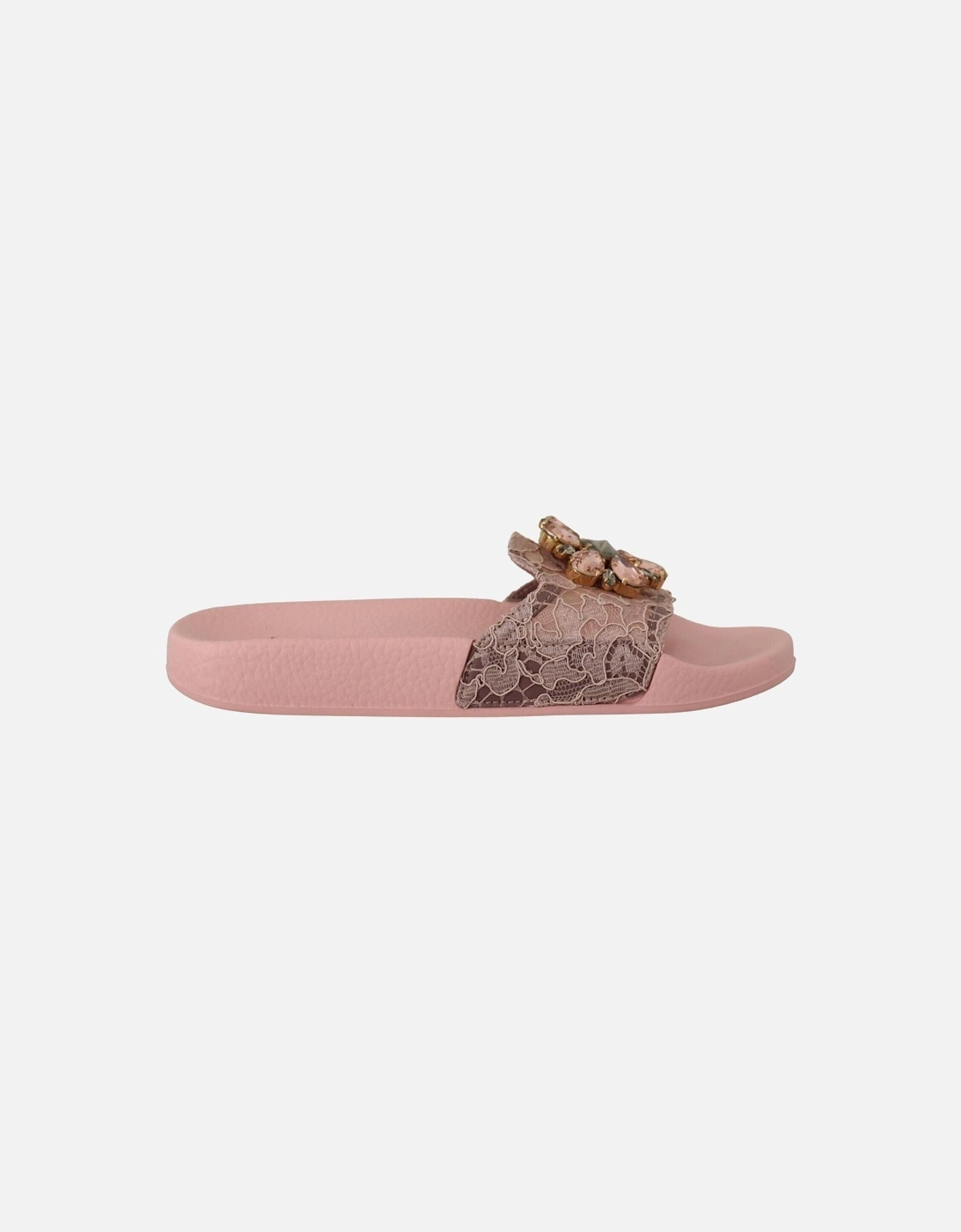 Lace Slides Embellished Women - Pink Flats, 7 of 6