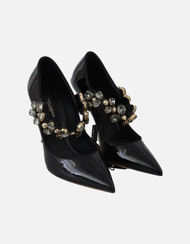 Pointed Toe Jeweled Pumps Women - Black