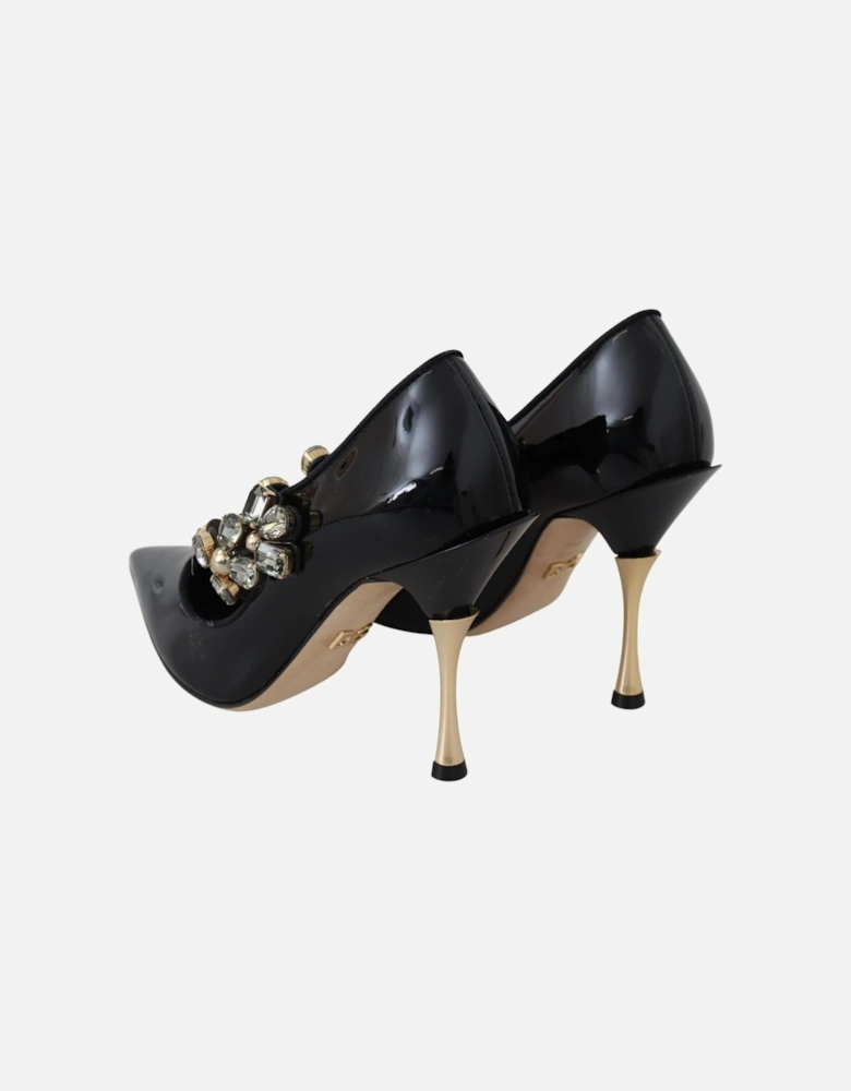 Pointed Toe Jeweled Pumps Women - Black