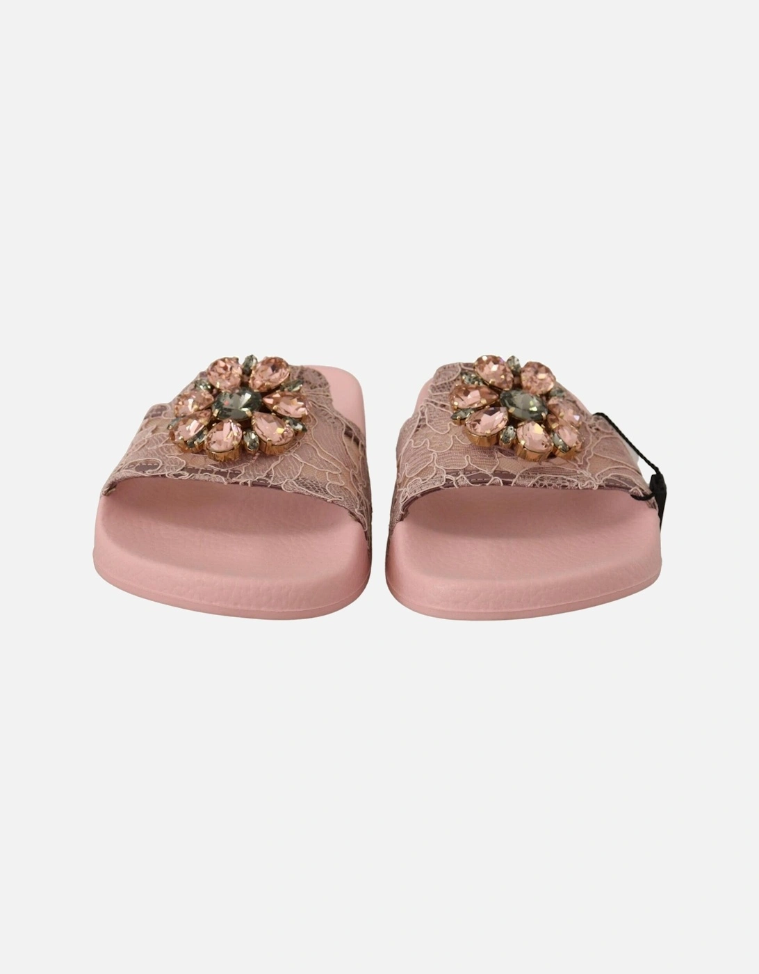 Lace Slides Embellished Women - Pink Flats