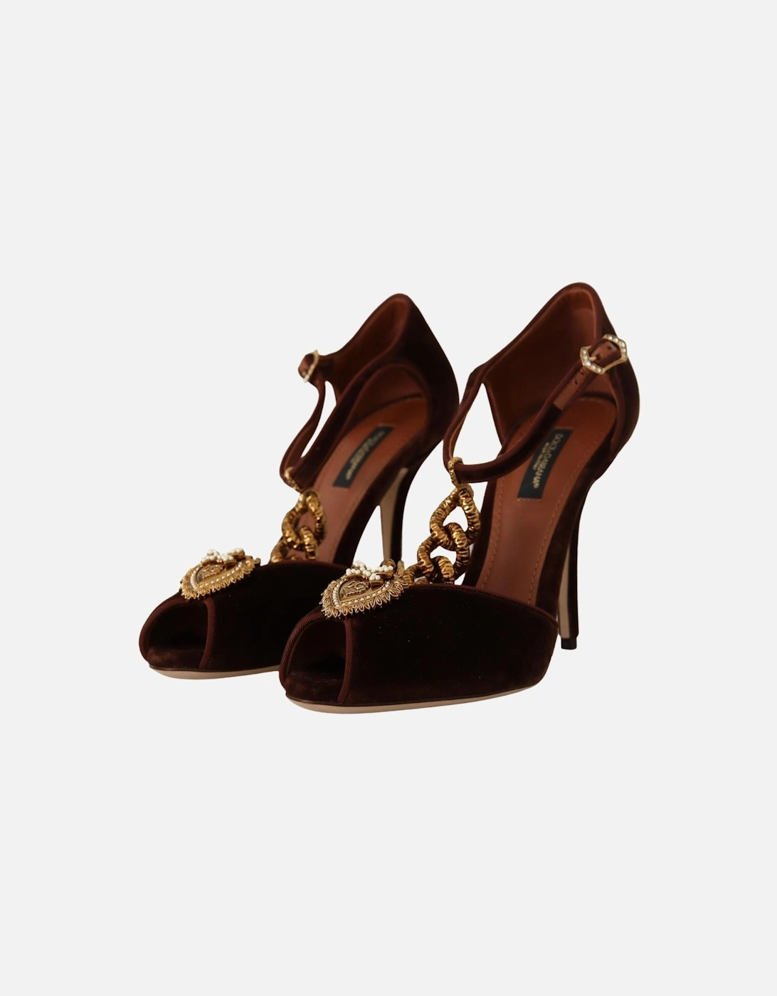 Velvet Slingback Heels DGstyle Women - Brown Sandals