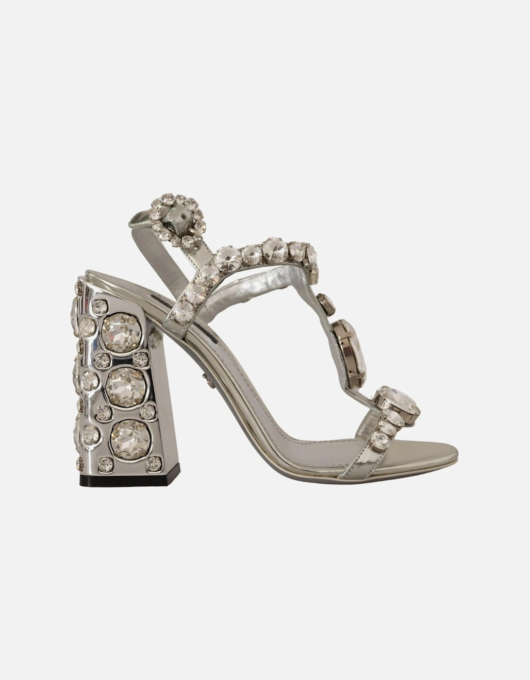 CrystalEmbellished Heels Silver Women Sandals, 7 of 6