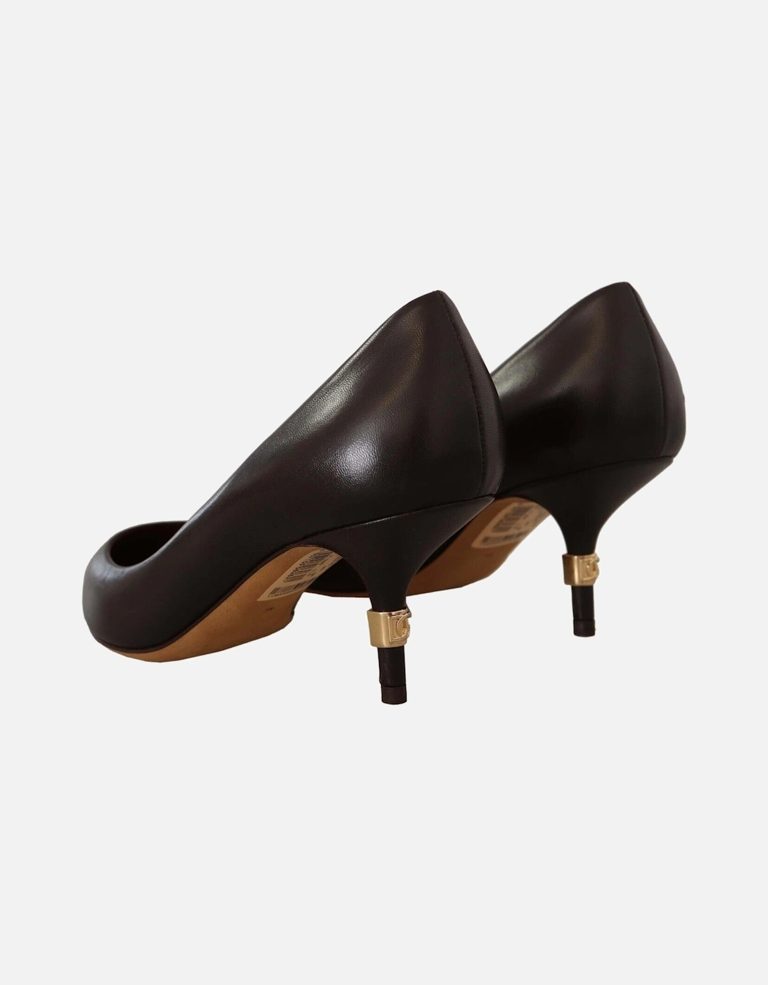 Leather Pumps Kitten Heel Style Women - Brown