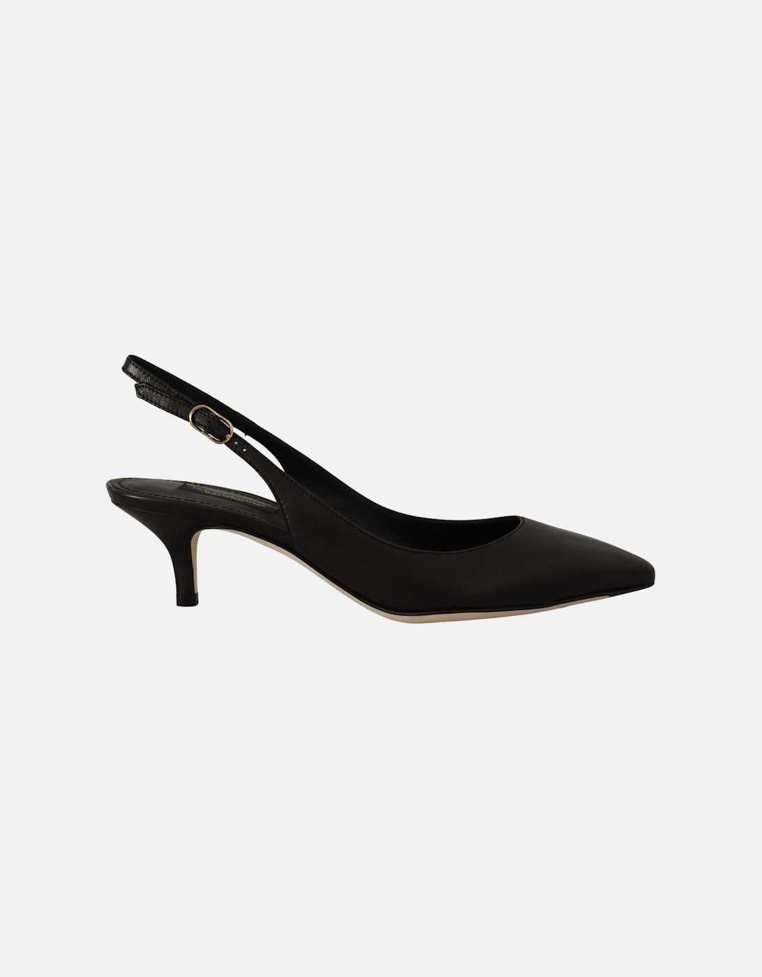 Leather Slingback Pumps Black Heels Women, 7 of 6