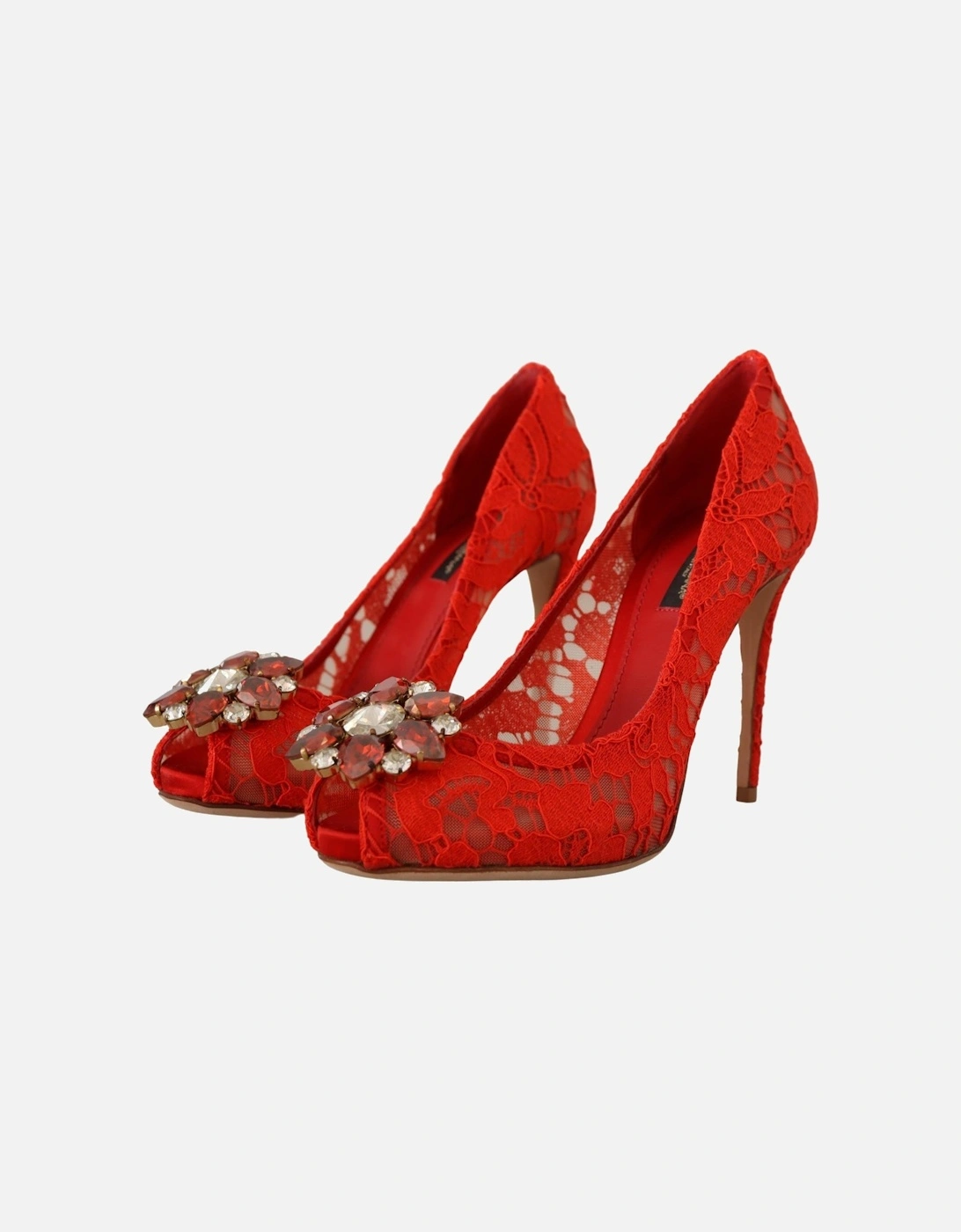 Lace Pumps Red Jewel Pumps Women