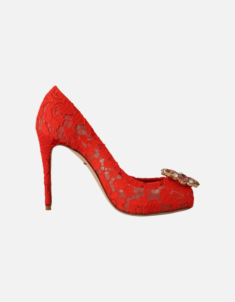 Lace Pumps Red Jewel Pumps Women