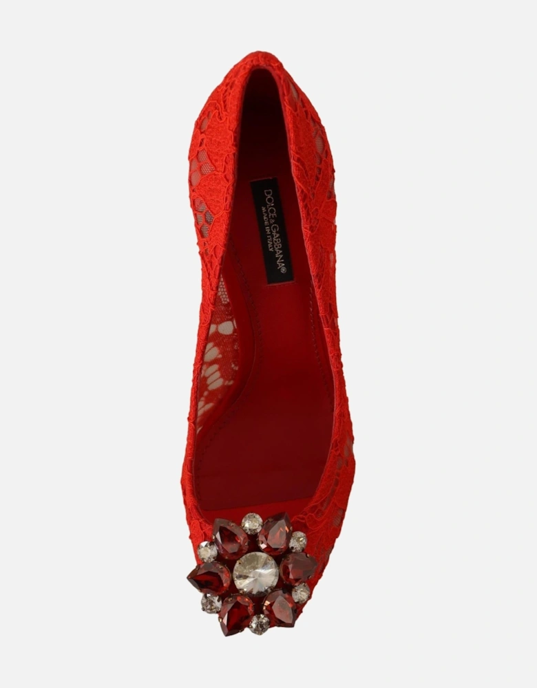 Lace Pumps Red Jewel Pumps Women