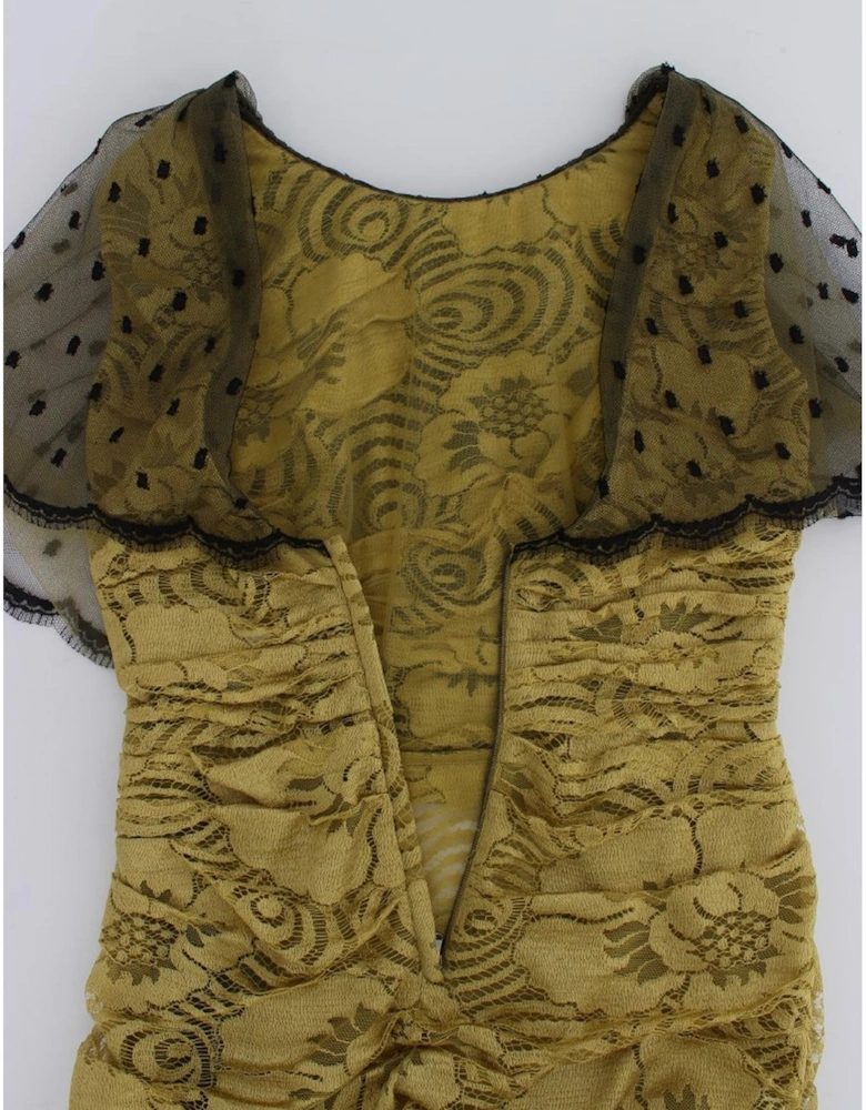 Dolce Gabbana Gown Mermaid Style Short Sleeves Women - Yellow Dresses