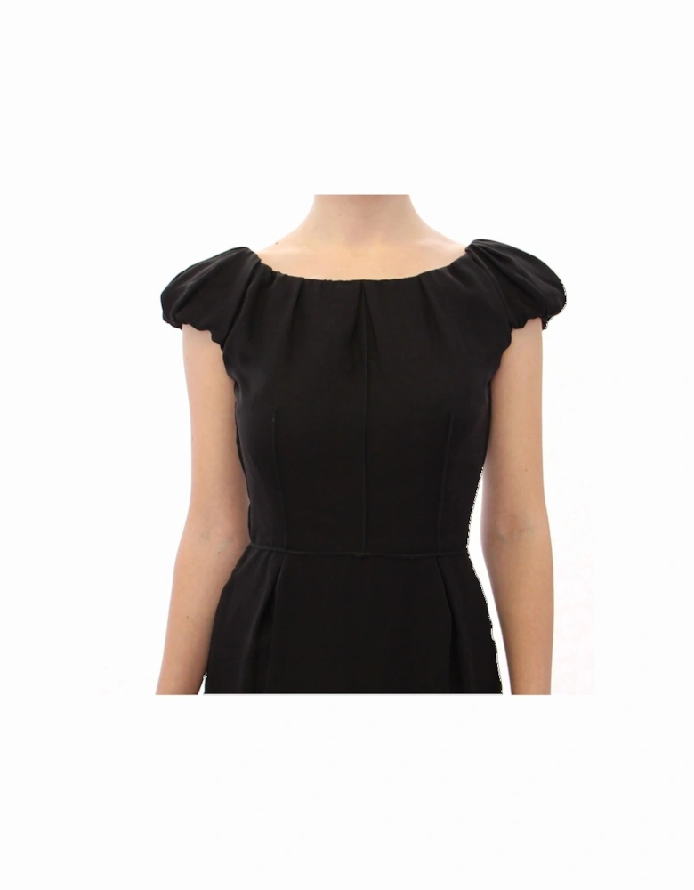 Dolce Gabbana Maxi Dress Boat Neck Short Sleeves Women - Black Dresses