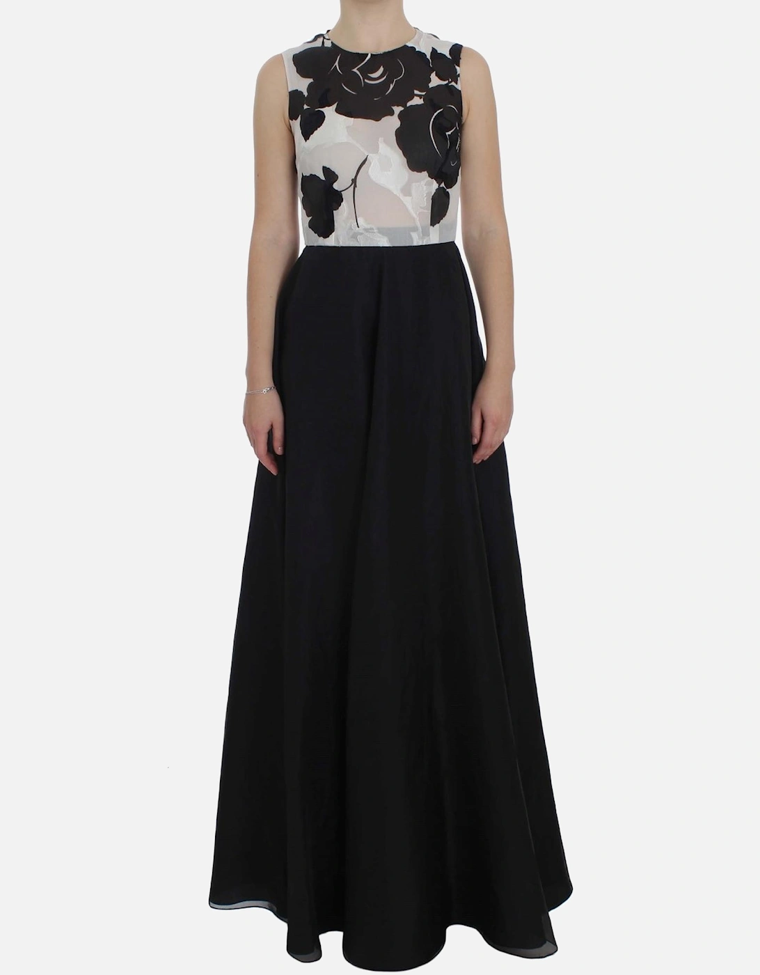 Dolce Gabbana FloralPrint ALine Gown Women - Blackwhite Dresses, 7 of 6