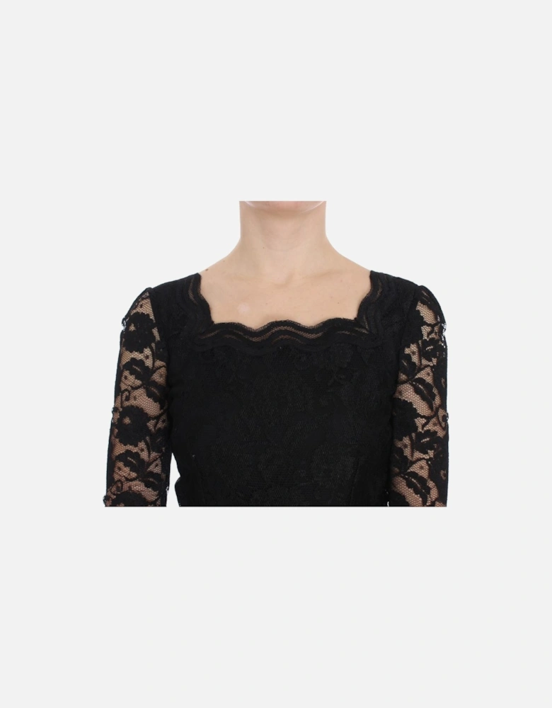 Dolce Gabbana Lace Dress Long Sleeves Women - Black Dresses