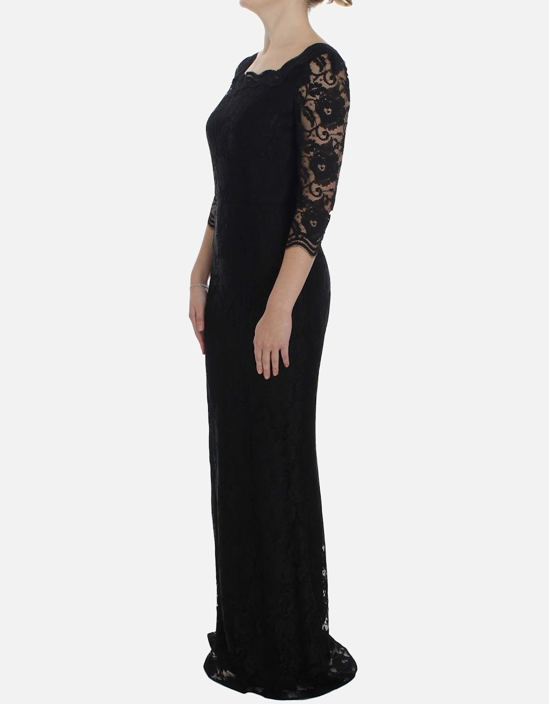 Dolce Gabbana Lace Dress Long Sleeves Women - Black Dresses