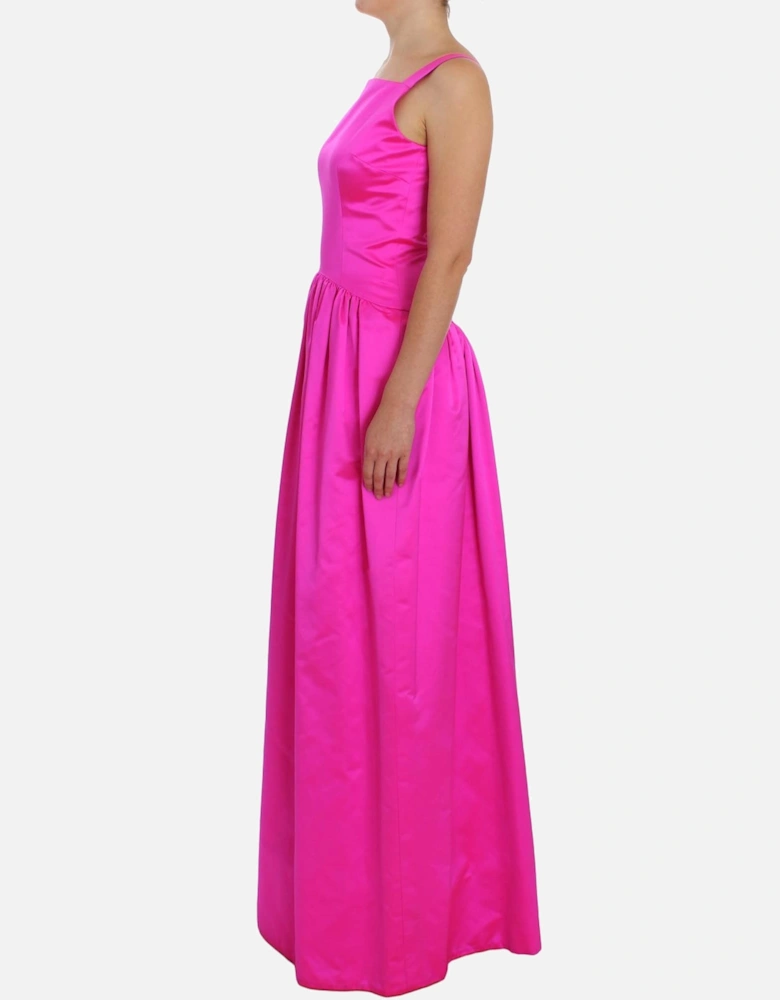 Dolce Gabbana Fuchsia Silk Maxi Dress Women - Pink Dresses