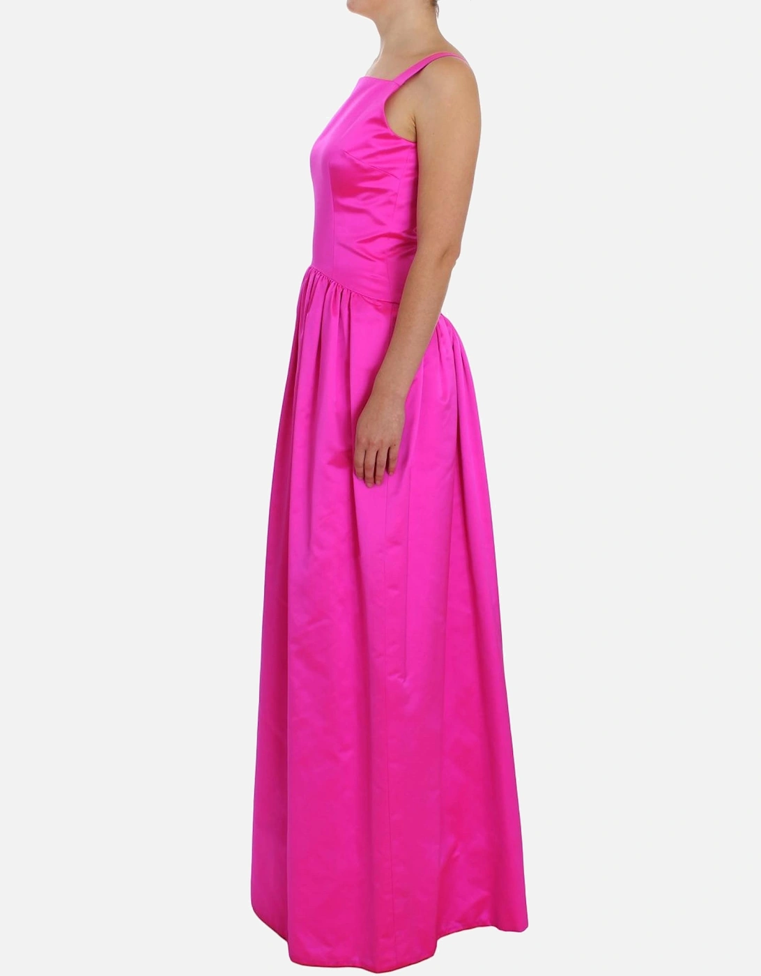 Dolce Gabbana Fuchsia Silk Maxi Dress Women - Pink Dresses