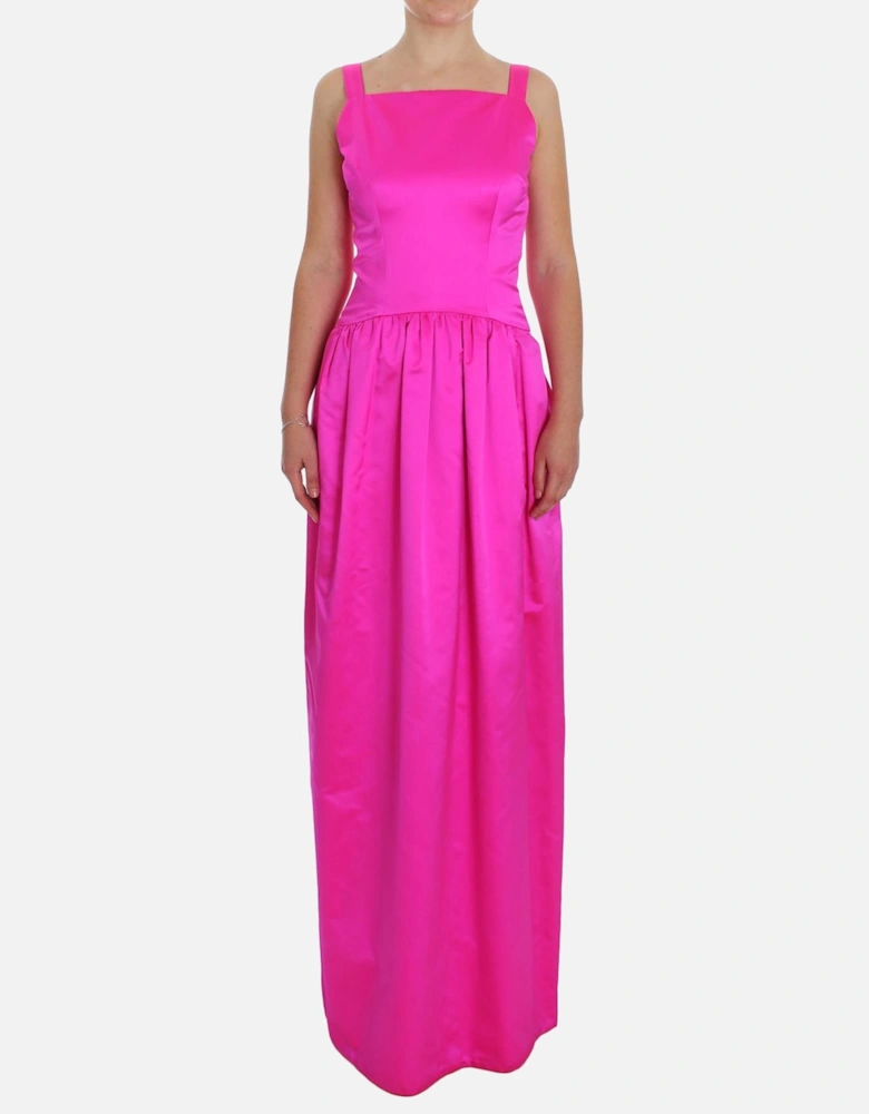 Dolce Gabbana Fuchsia Silk Maxi Dress Women - Pink Dresses