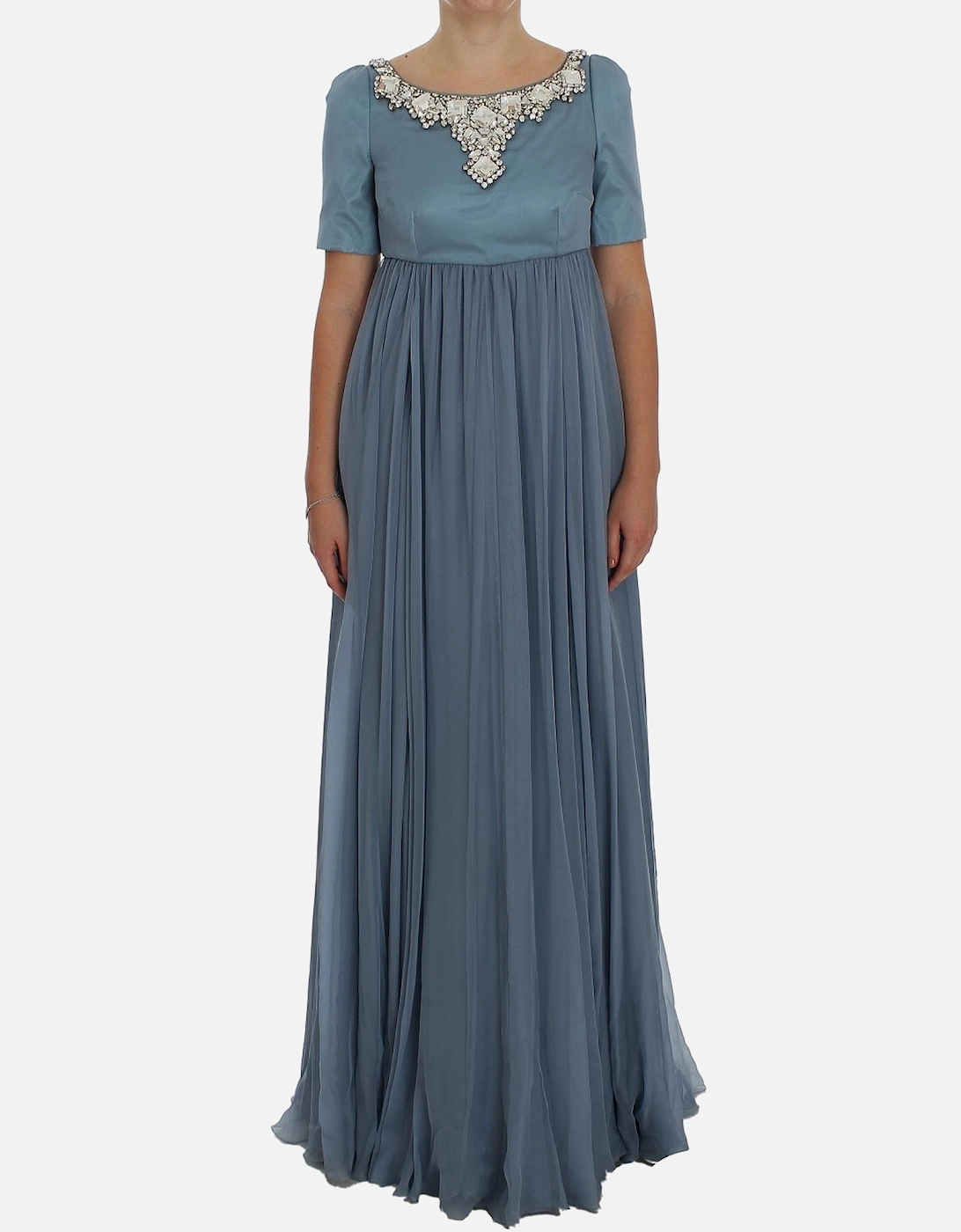 Dolce Gabbana Evening Dress Beaded Neckline Women - Blue Dresses, 7 of 6