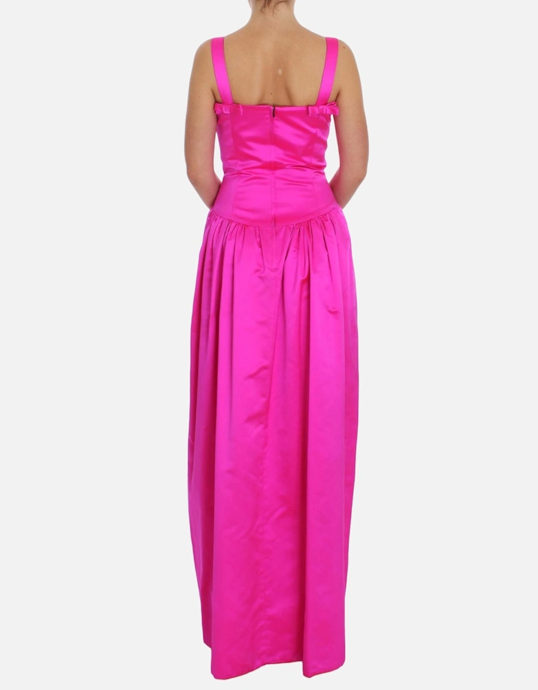 Dolce Gabbana Fuchsia Silk Maxi Dress Women - Pink Dresses