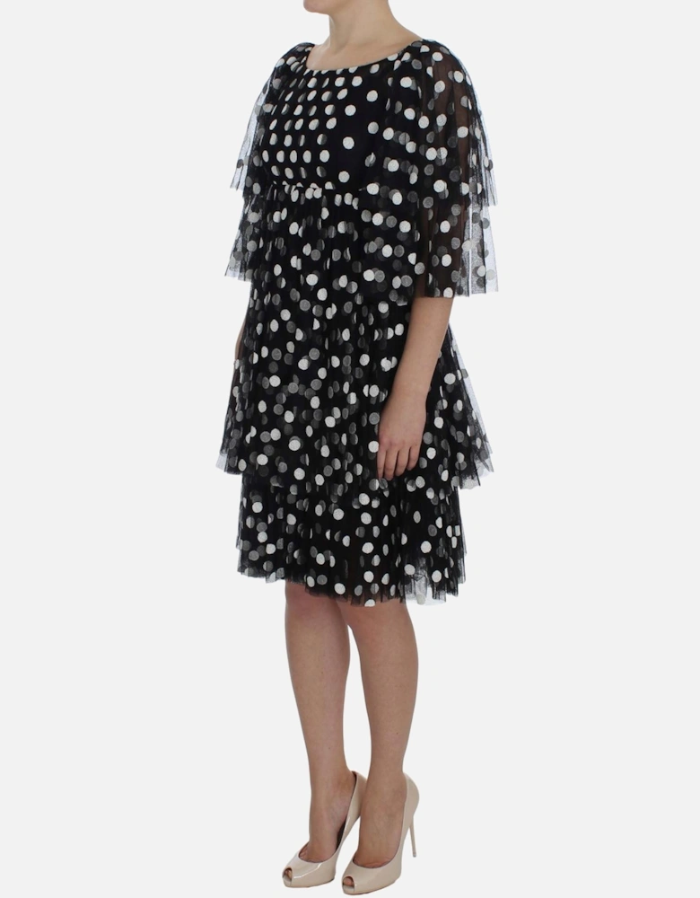 Dolce Gabbana Polka Dot Tulle Mini Dress Women - Black Dresses
