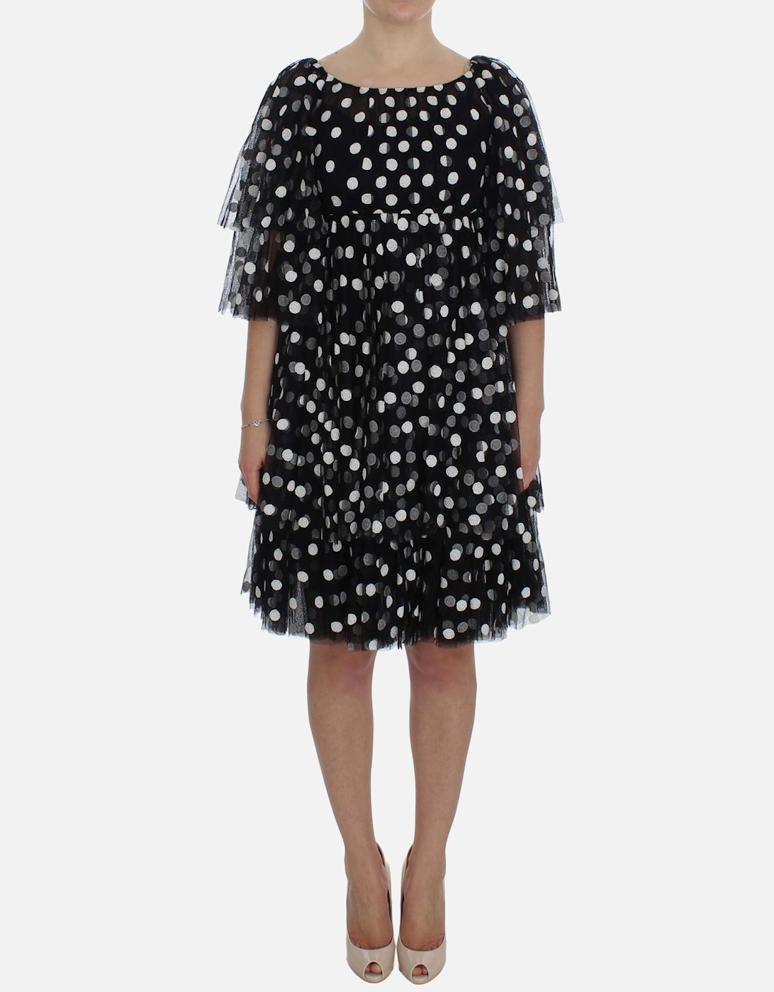 Dolce Gabbana Polka Dot Tulle Mini Dress Women - Black Dresses, 7 of 6
