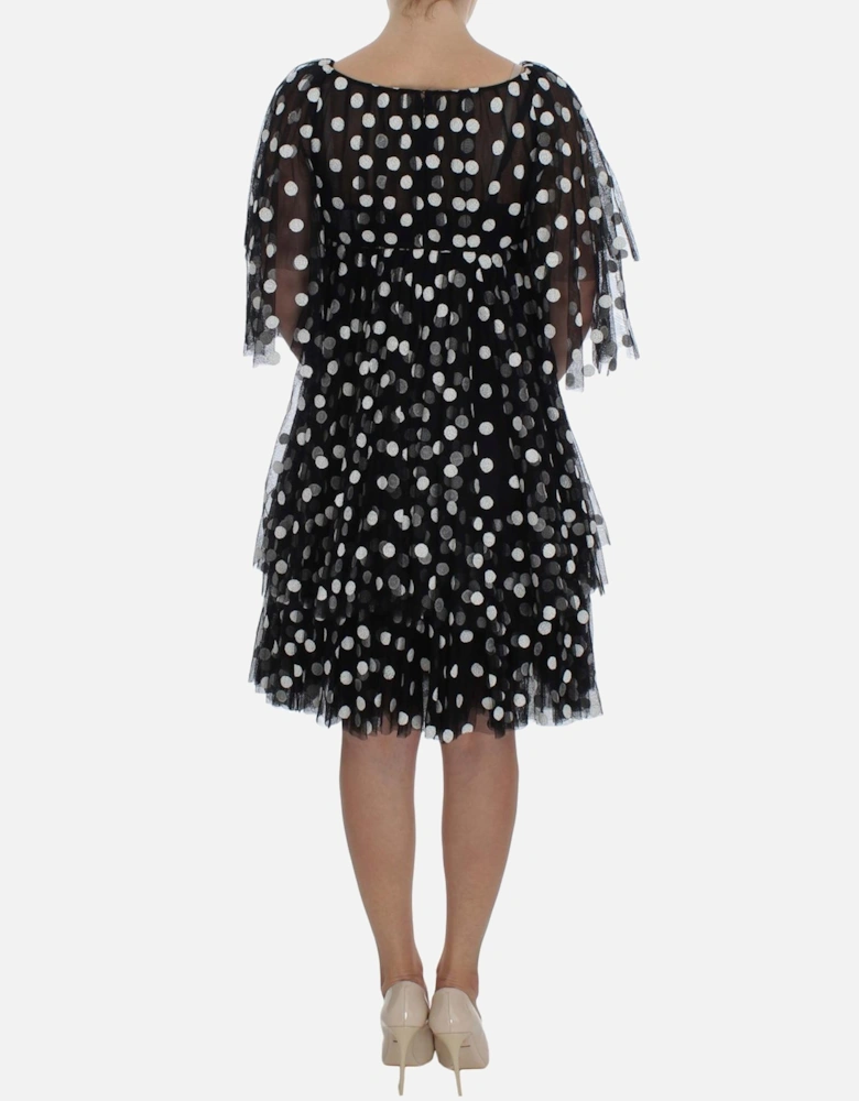 Dolce Gabbana Polka Dot Tulle Mini Dress Women - Black Dresses