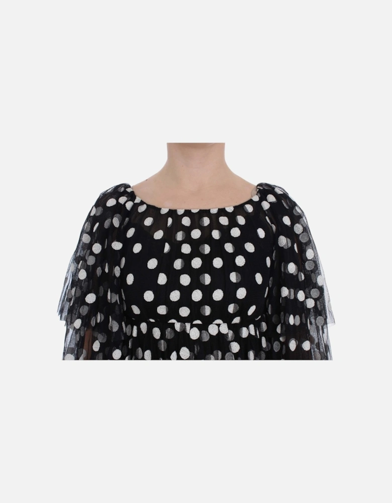 Dolce Gabbana Polka Dot Tulle Mini Dress Women - Black Dresses