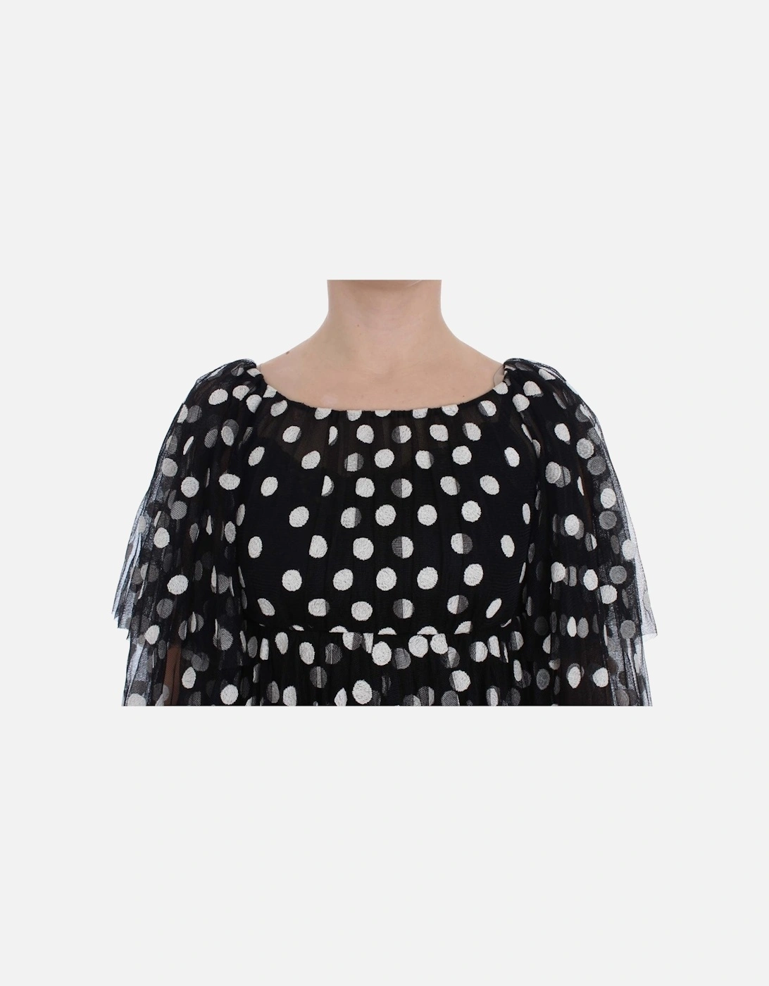 Dolce Gabbana Polka Dot Tulle Mini Dress Women - Black Dresses