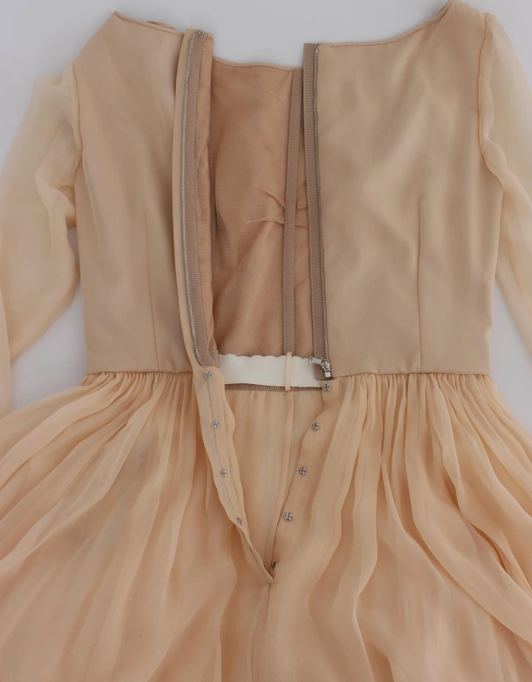 Dolce Gabbana Maxi Dress Beige Pleated Women Dresses