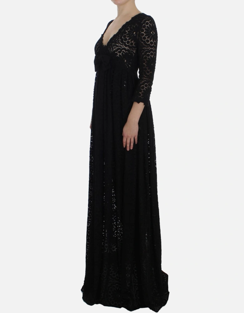 Lace Maxi Dress Black 34 Sleeve Women Dresses