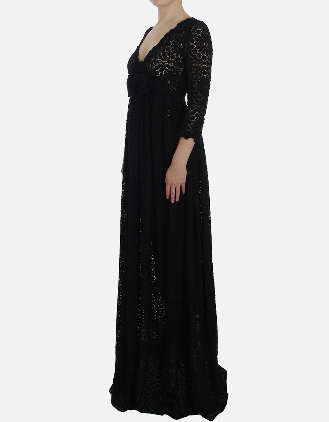 Lace Maxi Dress Black 34 Sleeve Women Dresses