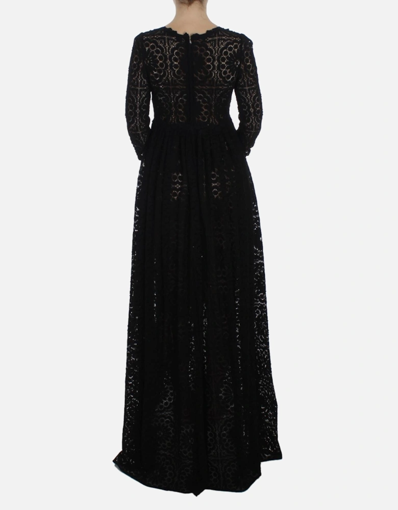Lace Maxi Dress Black 34 Sleeve Women Dresses