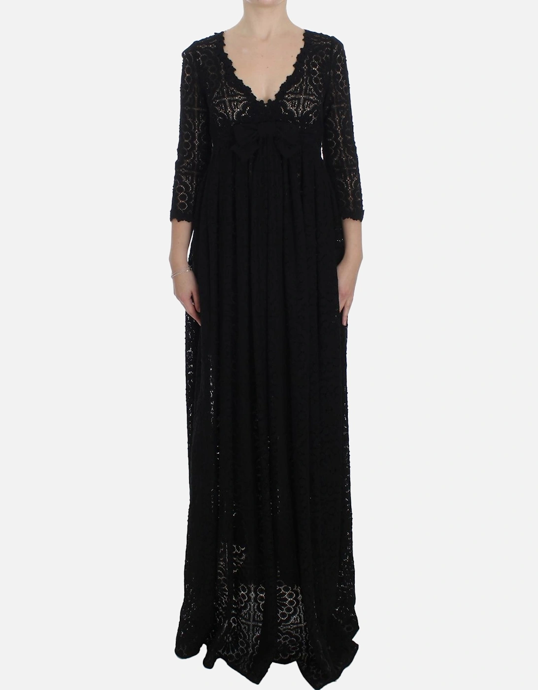 Lace Maxi Dress Black 34 Sleeve Women Dresses, 7 of 6