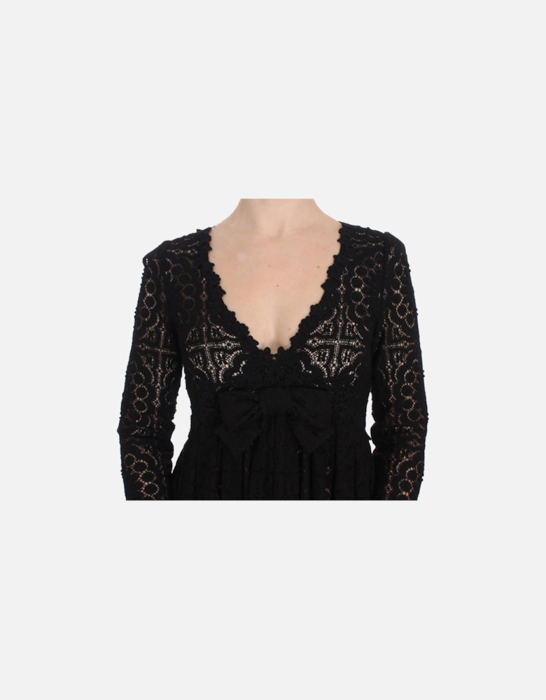 Lace Maxi Dress Black 34 Sleeve Women Dresses