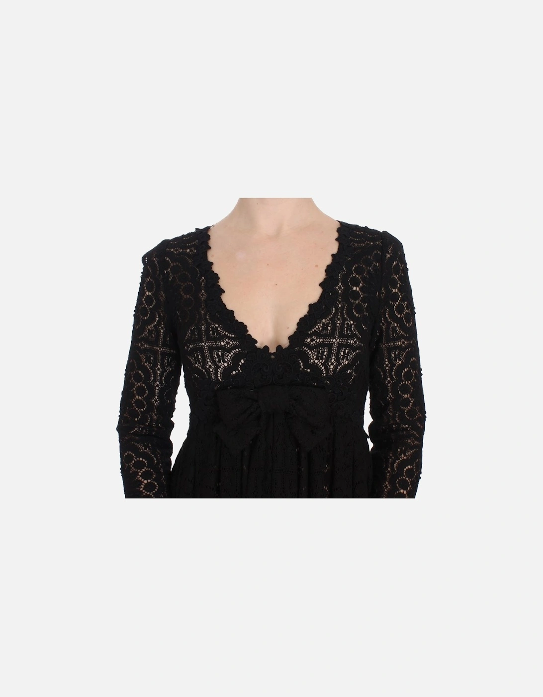 Lace Maxi Dress Black 34 Sleeve Women Dresses