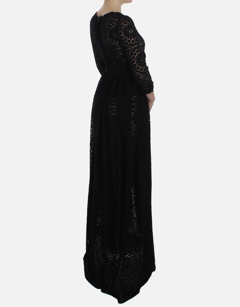Lace Maxi Dress Black 34 Sleeve Women Dresses