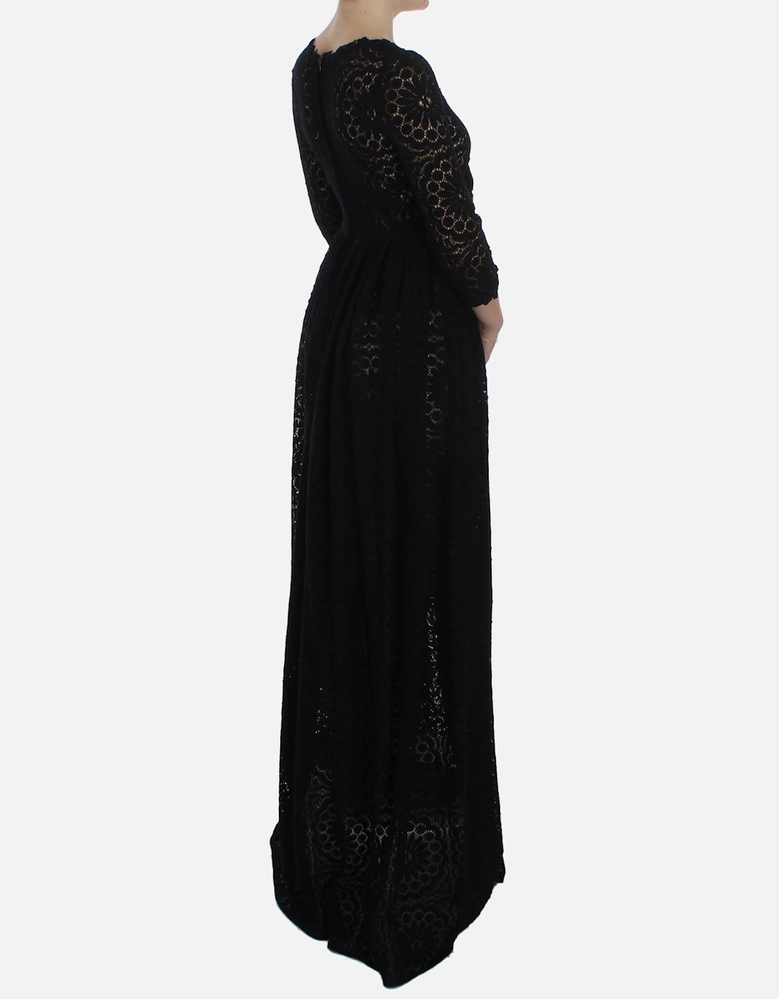 Lace Maxi Dress Black 34 Sleeve Women Dresses