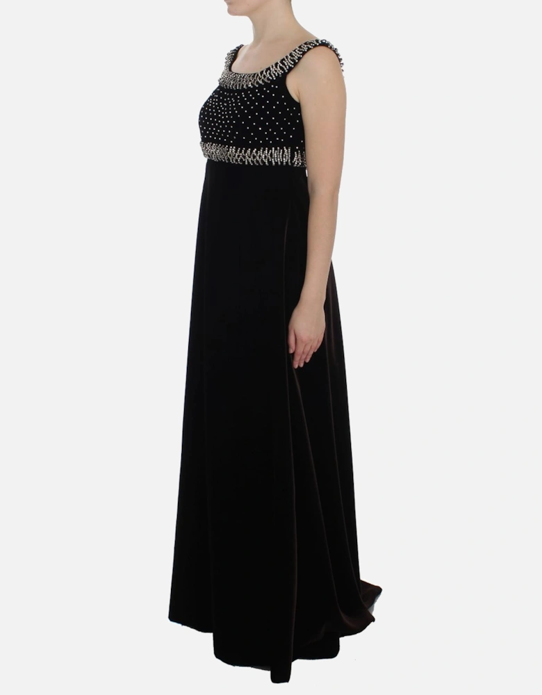 Dolce Gabbana Velvet ALine Evening Dress Women - Brown Dresses