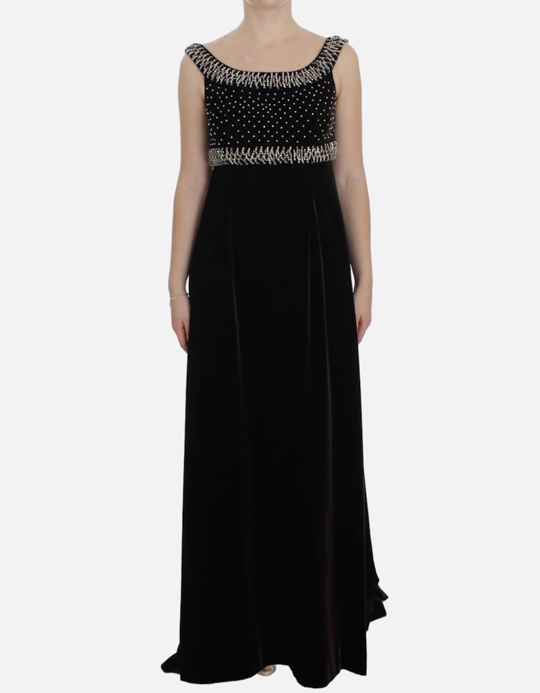 Dolce Gabbana Velvet ALine Evening Dress Women - Brown Dresses
