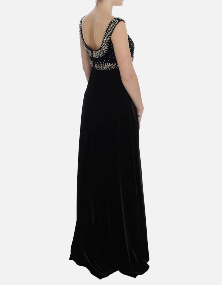 Dolce Gabbana Velvet ALine Evening Dress Women - Brown Dresses