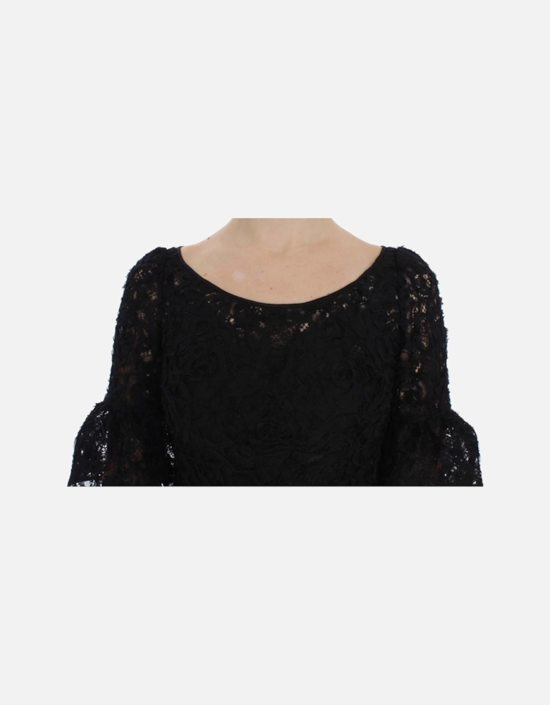 Dolce Gabbana Lace Dress Long Sleeve Women - Black Dresses
