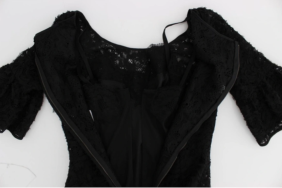 Dolce Gabbana Lace Dress Long Sleeve Women - Black Dresses