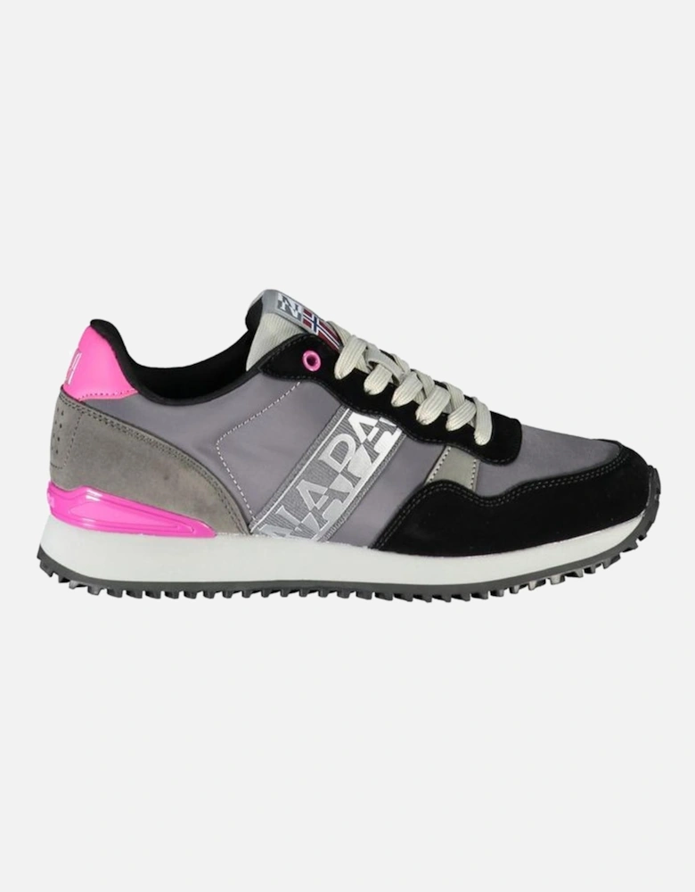 Printed Lace-Up Athletic Shoes with Contrast Details Women - Gray