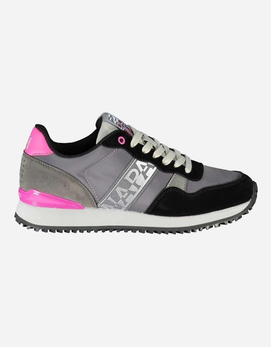Printed Lace-Up Athletic Shoes with Contrast Details Women - Gray, 4 of 3