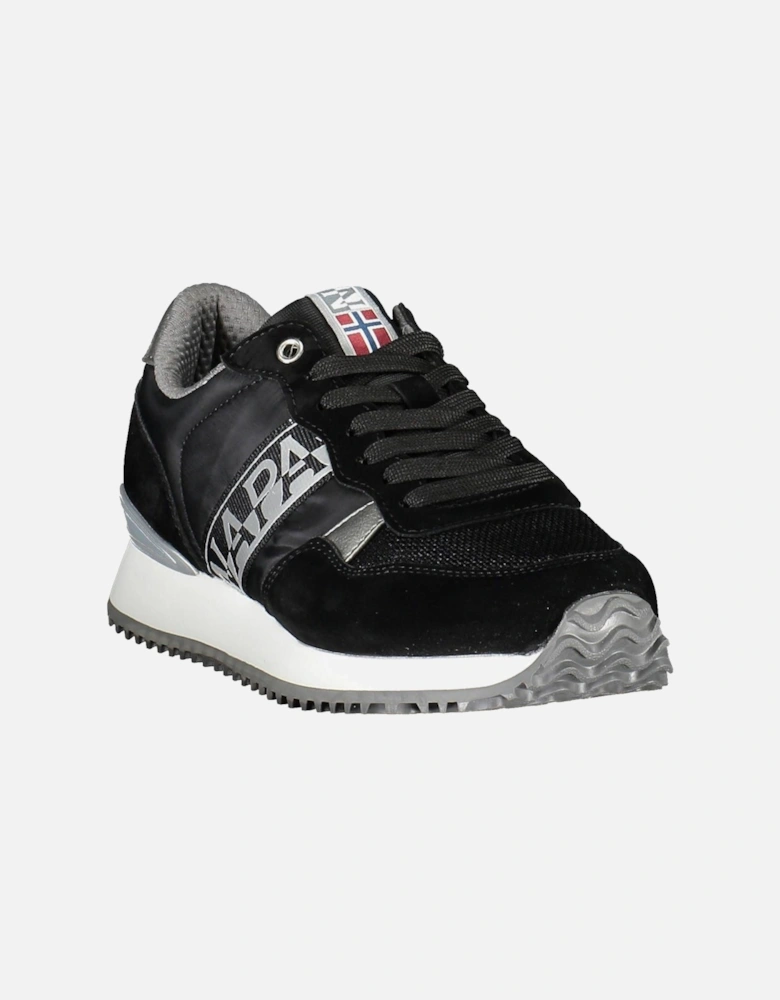 Contrasting Lace Sports Shoe with Logo Detailing. Women - Black