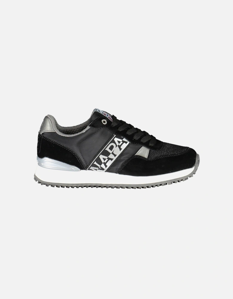 Contrasting Lace Sports Shoe with Logo Detailing. Women - Black