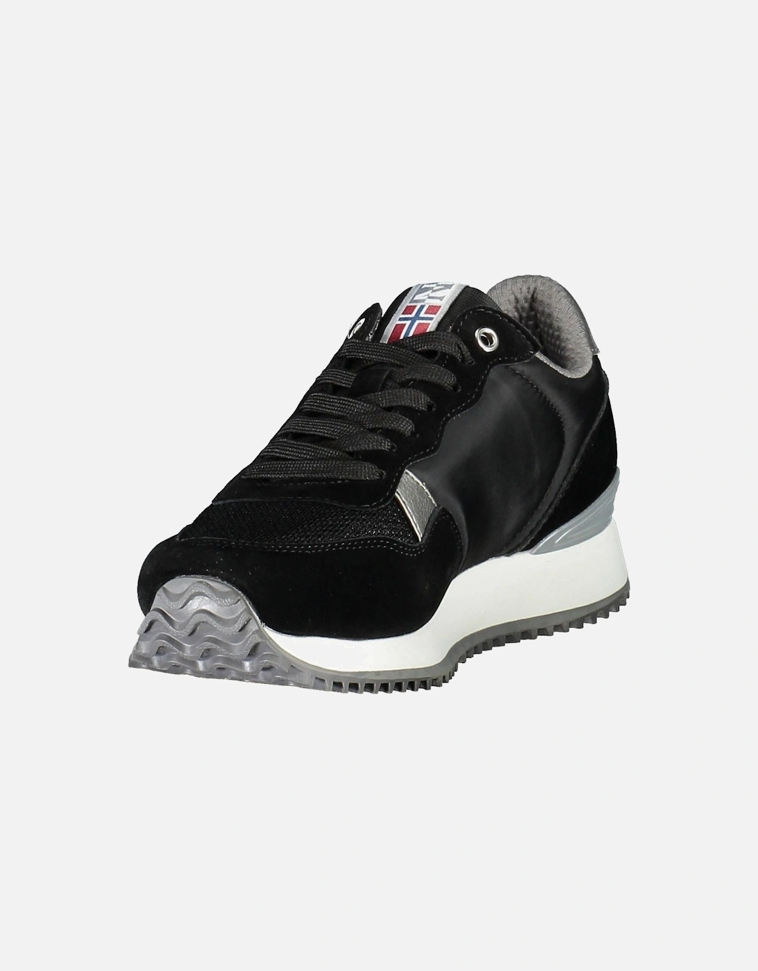 Contrasting Lace Sports Shoe with Logo Detailing. Women - Black