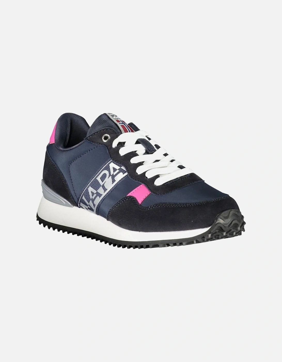 Printed Sports Shoe with Dual Contrast Laces Women - Blue Sneakers